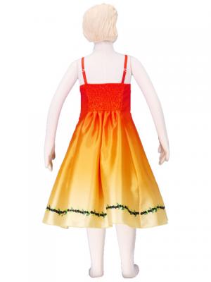 Hula Kids Satin Dress with Hibiscus / Luxury Collection / Orange / Jp8o