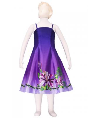 Hula Kids Satin Dress with Hibiscus / Luxury Collection / Purple / Jp8p