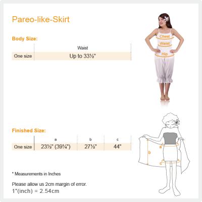 Pareo-like-Skirt with Gradation Plumeria Print / Purple / G1914p