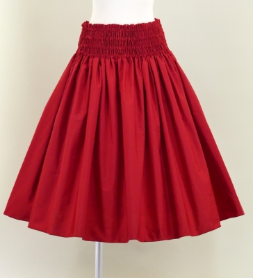 Hula Double & Reversible Pau Skirt with Kahiko Print / Red / G2640