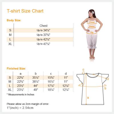 Hula T-shirt / Frilled Sleeve with Lily embroidery / GKD4rb