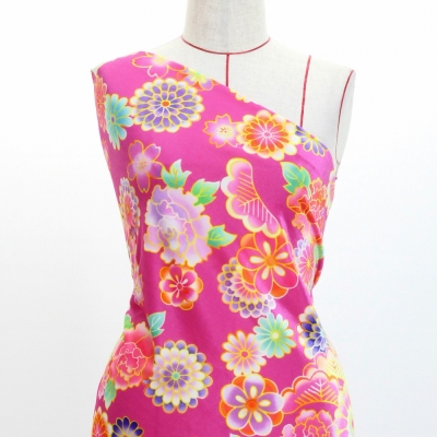 Japan Fabric / Chrysanthemum, Peony & Pine / JWA-001-PI