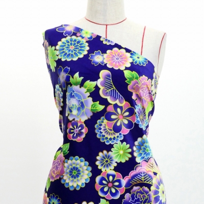 Japan Fabric / Chrysanthemum, Peony & Pine / JWA-001-PU