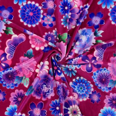 Japan Fabric / Chrysanthemum, Peony & Pine / JWA-001-RDPU