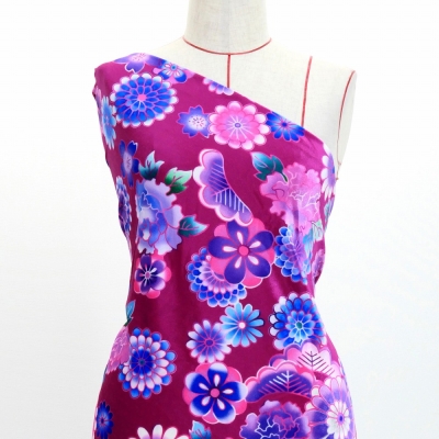 Japan Fabric / Chrysanthemum, Peony & Pine / JWA-001-RDPU