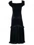 Hula Long Velvet Dress with Frills / Black / G1078b