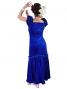 Hula Long Velvet Dress with Frills  / Blue / G1078bl