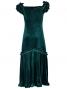 Hula Long Velvet Dress with Frills / Green / G1078g