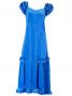 Hula Long Velvet Dress with Frills / Light Blue / G1078lb