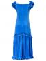 Hula Long Velvet Dress with Frills / Light Blue / G1078lb