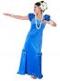 Hula Long Velvet Dress with Frills / Light Blue / G1078lb