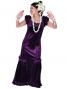 Hula Long Velvet Dress with Frills / Purple / G1078p