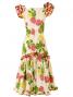Hula Long Dress with Lehua Print / Beige / J1147be