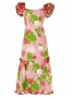 Hula Long Dress with Lehua Print / Pink / G1147pi