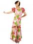 Hula Long Dress with Lehua Print / Pink / G1147pi