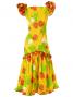 Hula Long Dress with Lehua Print / Yellow / G1147y