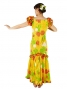 Hula Long Dress with Lehua Print / Yellow / G1147y