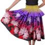 Hula Frilled Pa'u Skirt with Lehua Print / Gradation / Yellow, Purple, Red / G1413