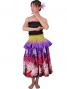 Hula Frilled Pa'u Skirt with Lehua Print / Gradation / Yellow, Purple, Red / G1413