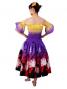 Hula Gradation Midi Dress with Lehua Print / Yellow,Purple & Red / J1418