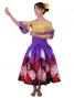 Hula Gradation Midi Dress with Lehua Print / Yellow,Purple & Red / J1418