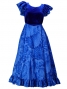 Hula Frilled Sleeves with Velvet & Plumeria Dress / Blue / J1423bl