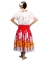 Hula Pa'u Skirt with Spider Lily Print / Red / G1461