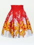Hula Pa'u Skirt with Spider Lily Print / Red / G1461