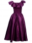 Hula Frilled Collar Long Satin Dress / Purple / J1531p
