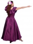Hula Frilled Collar Long Satin Dress / Purple / J1531p