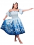 Hula Midi Dress with Flower Print / Blue / J1550bl