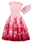 Hula Midi Dress with Flower Print / Red / J1550r