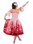 Hula Midi Dress with Flower Print / Red / J1550r
