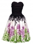 Hula Midi Dress with Lehua Print / Black / G1595b