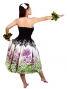 Hula Midi Dress with Lehua Print / Black / G1595b