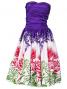 Hula Midi Dress with Lehua Print / Violet / J1595v