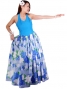 Hula Long Dress with Flower Print / Blue / G1630bl