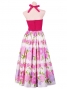 Hula Long Dress with Flower Print / Pink / G1630pi
