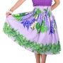 Hula Pa'u Skirt with Lily & Plumeria Print / Lavender / J1648