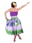 Hula Pa'u Skirt with Lily & Plumeria Print / Lavender / J1648
