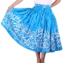 Hula Pa'u Skirt with Plumeria Print / Light Blue / J1652