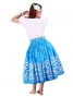 Hula Pa'u Skirt with Plumeria Print / Light Blue / J1652