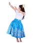 Hula Pa'u Skirt with Plumeria Print / Light Blue / J1652