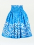 Hula Pa'u Skirt with Plumeria Print / Light Blue / J1652
