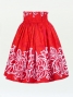 Hula Pa'u Skirt with Plumeria Print / Red / J1654