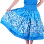 Hula Double & Reversible Pau Skirt with Plumeria Print / Blue / J1656