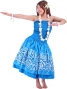 Hula Double & Reversible Pau Skirt with Plumeria Print / Blue / J1656