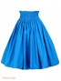 Hula Double & Reversible Pau Skirt with Plumeria Print / Blue / J1656