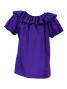 Hula Frilled Collar & Puff Sleeve Blouse & Pa'u Skirt Set-Up / Egg Plant / G1671ep