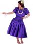 Hula Frilled Collar & Puff Sleeve Blouse & Pa'u Skirt Set-Up / Egg Plant / G1671ep